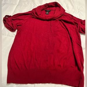 Burgandy cowl necked sweater with short sleeves. Size 14/16 Lane Bryant